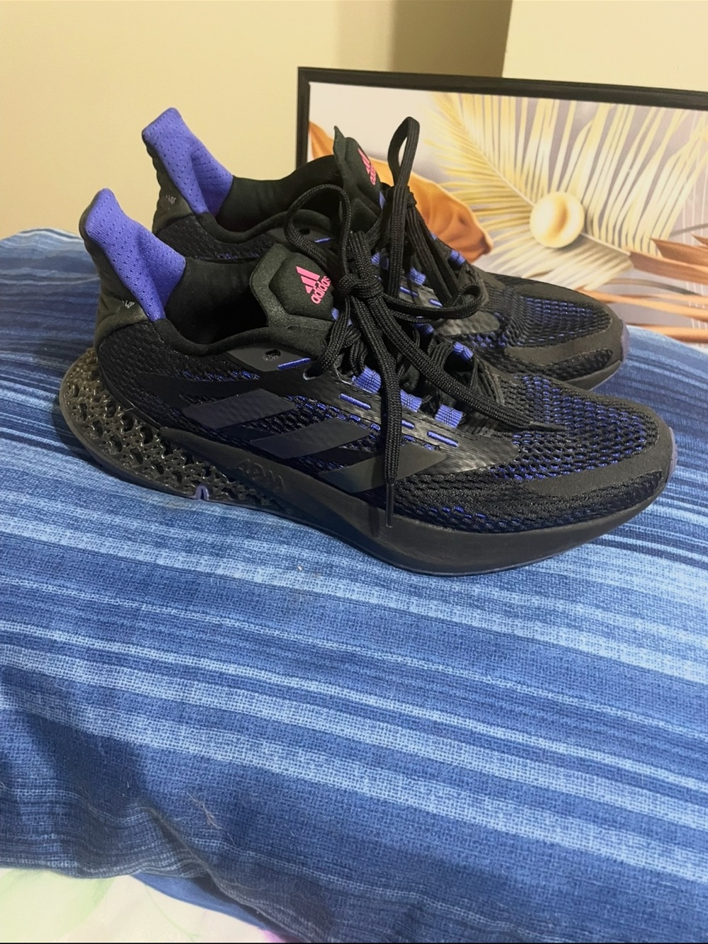 adidas Black & Purple Athletic Running Shoes